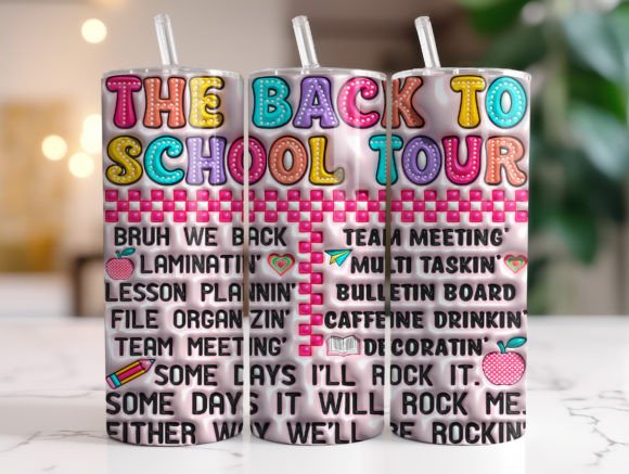 3D Inflated Back to School Tumbler Wrap: A Versatile Design for Custom Products