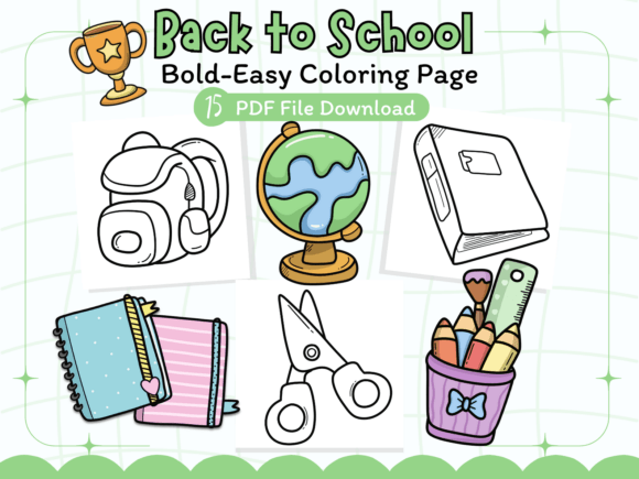 Back to School Coloring Pages Bold Easy