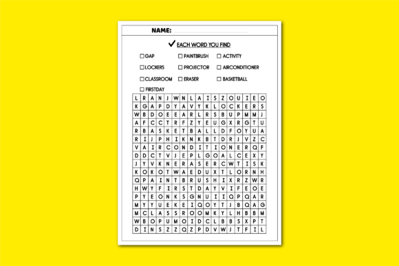 Back to School Search Vocabulary