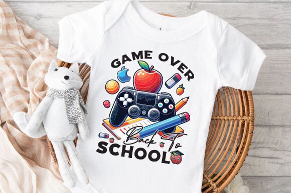 Game Over Back To School T-Shirt PNG