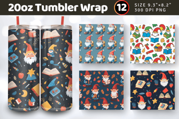 Gnome Back to School Tumbler Wrap