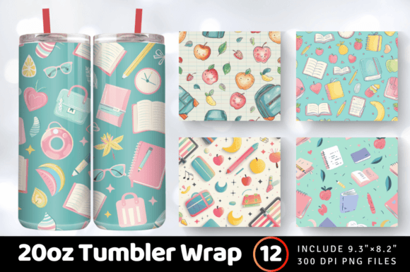 Pastel Back to School Tumbler Wrap